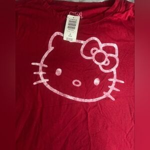 Torrid Hello Kitty Graphic Tee in Red with Metallic Pink Print